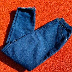 LL Bean Flannel Lined Jeans Made in USA Size 12x30